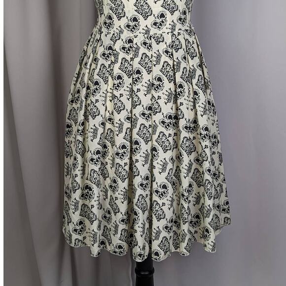 Ravi Famous London Sleeveless Crown Print Dress Black and White M - Picture 12 of 16